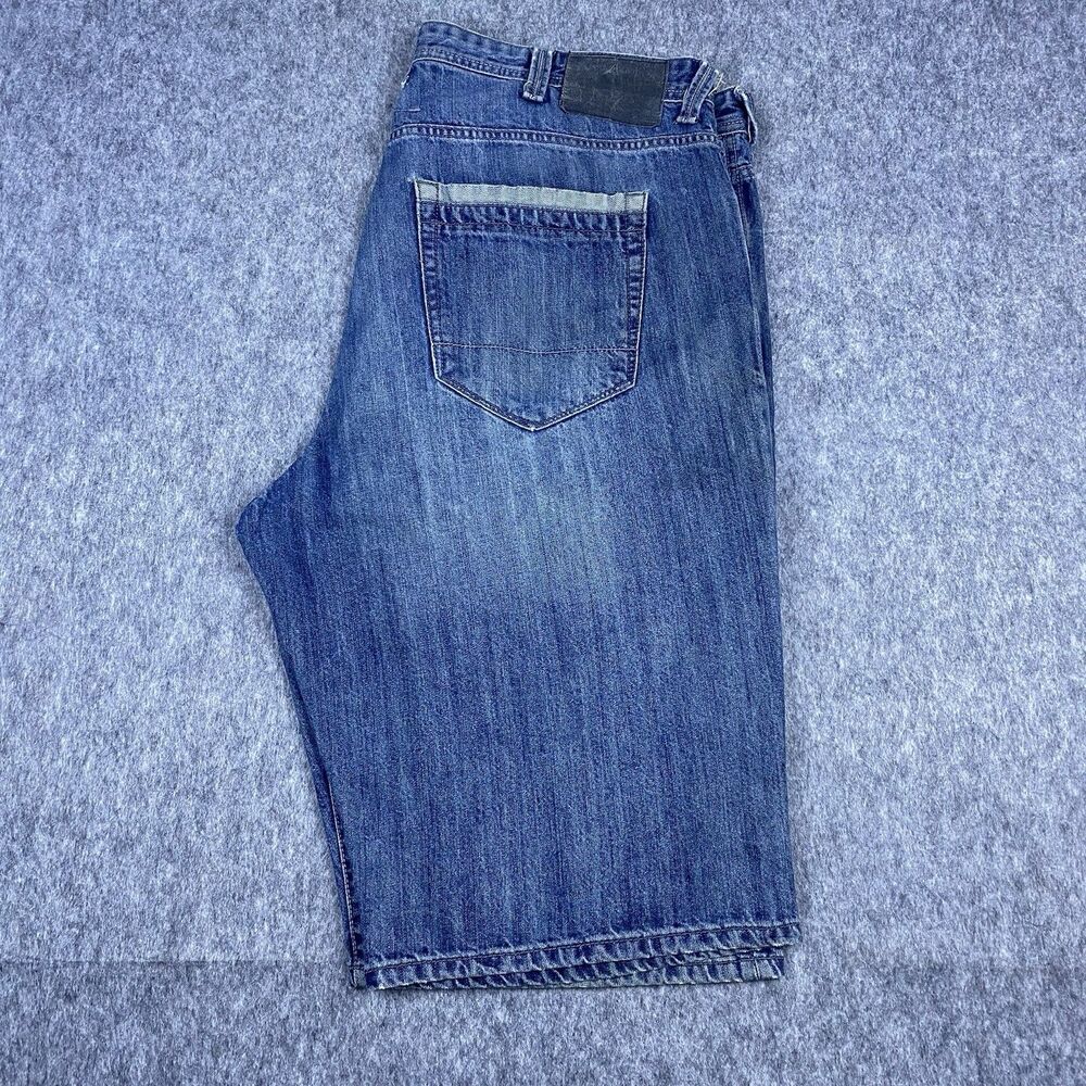 Vtg Sean John Mens Jean Shorts Medium Wash Blue Denim Baggy Wide Leg Y2K Size 40